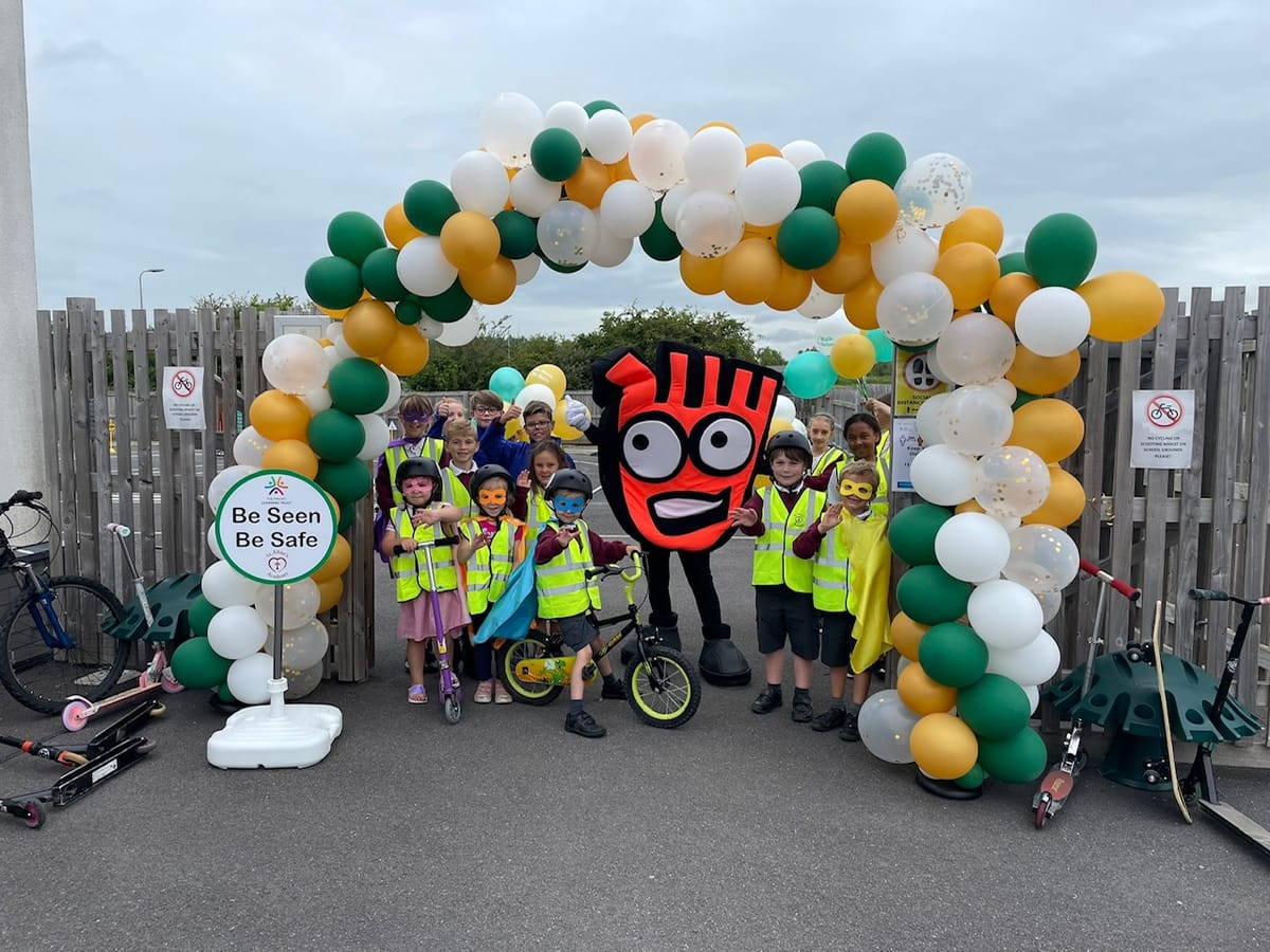 New superb school bike and scooter tracks opened at first ever area Active Travel event