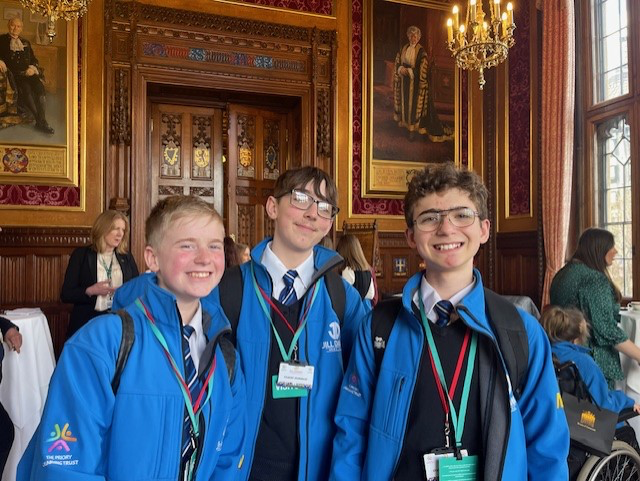 Oliver, 13, and Worle Community School reporters take school’s Jill Dando good news project to wow Mr Speaker