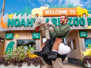 Noah’s Ark Park Ranger, Matthew Willey, takes flight in Ostrich Costume for the Bristol Half Marathon