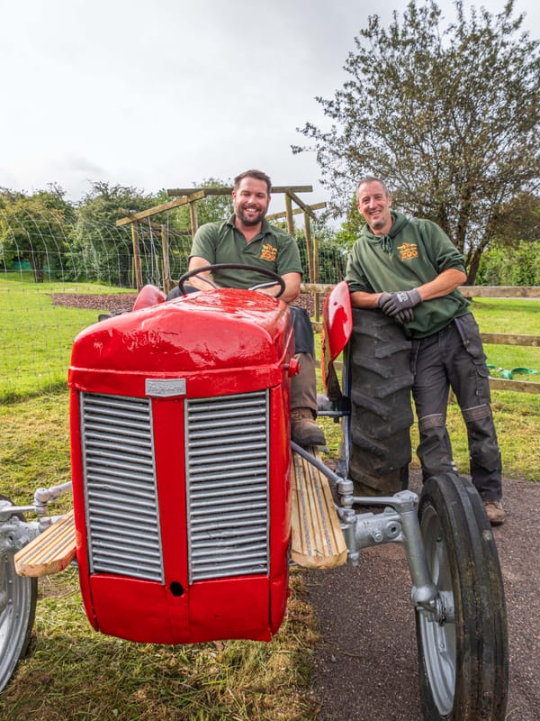 Noah’s Ark Zoo Farm and Weston College revitalise historic Ferguson Tractor that has helped welcome over 3 million visitors