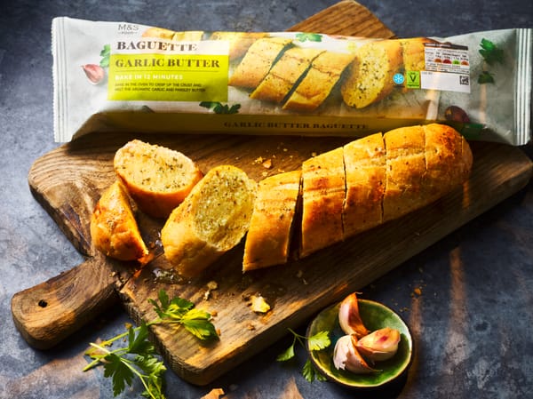 M&S takes another step towards removing 1 billion units of plastic as it becomes first retailer to use paper packaging on garlic baguettes