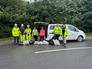 Eco-friendly Bristol Airport staff clean up roads