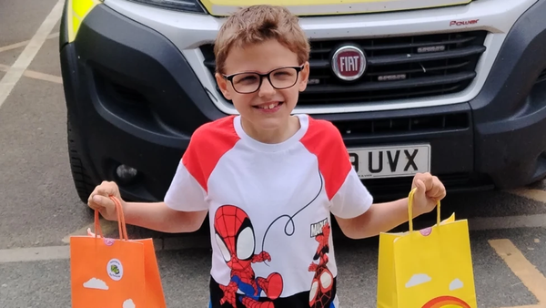 Youngster’s act of kindness for ambulance crews at hospital