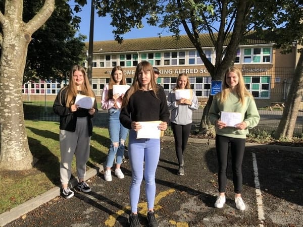 Students celebrate GCSE results after five years of hard work despite the challenge of Covid-19