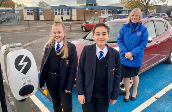 Award-winning eco school becomes one of first in Britain to install electric car chargers