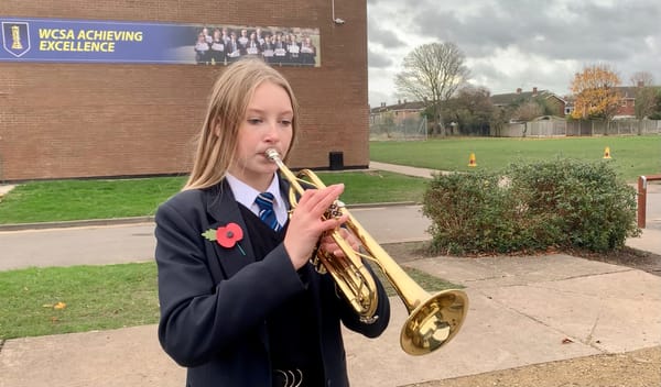 Trumpeting student beams Last Post performance to south west via TV news