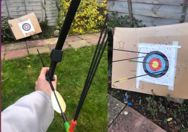 Super Lucy, 13, wins Christmas competition with creative archery photo and physics study