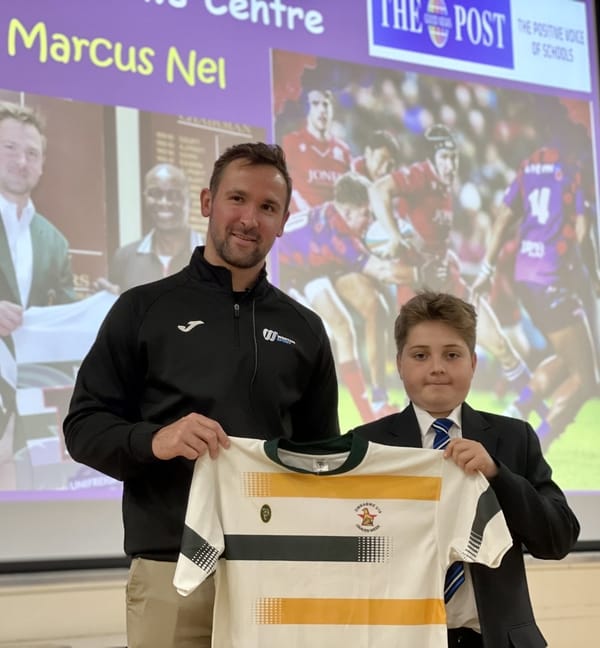 Future England rugby wannabe Jenson, 11, given world trophy shirt by international star