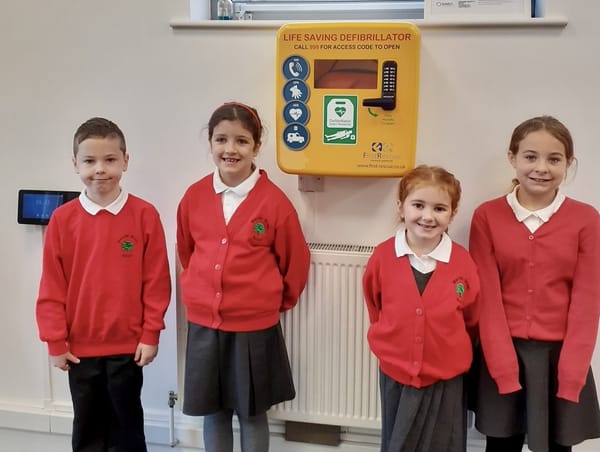 Brilliant big hearted pupils, staff, carers and parents have purchased a new £1700 defibrillator after excellent fundraising