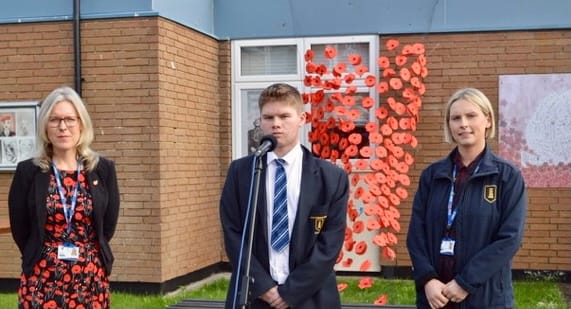 Academy honours Remembrance Day with a Wave of Poppies made by every single Year 7 student. 