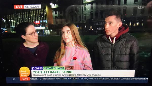 Students interviewed live on ITV at Glasgow COP26 after award-winning international eco work