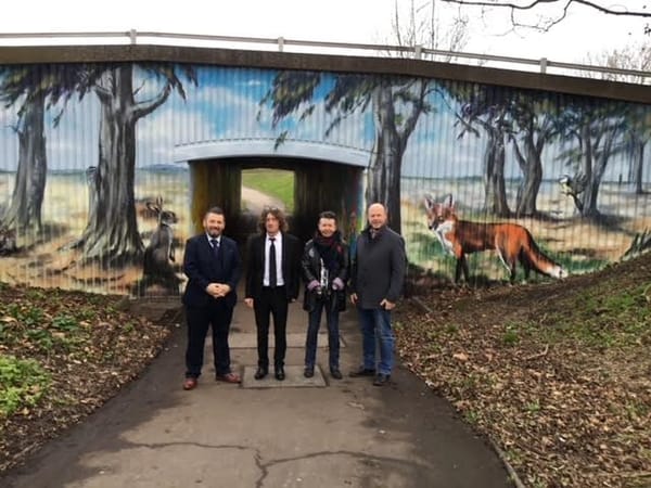 Town council joins with popular school to make a tremendous underpass art project
