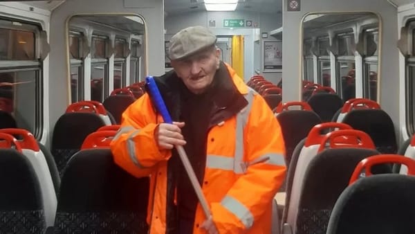 Gwyn the great train cleaner celebrates turning 80 and still loves his job